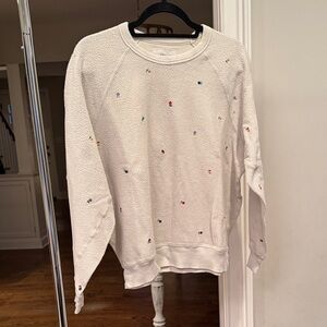 THE GREAT. Cream Sweatshirt with Embroidery